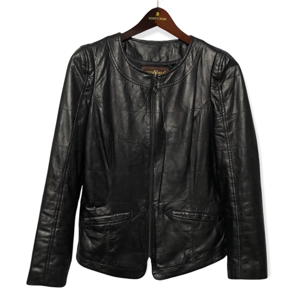 Classic 100% Sheep Soft Leather Black Jacket